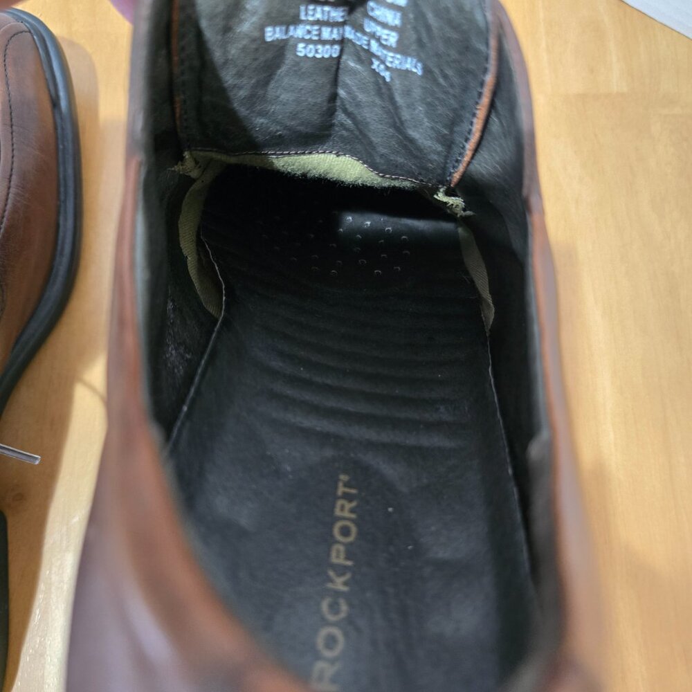 Rockport Men's Leather Lace Up Oxford Shoes Slip Resistant Brown Size 13M - Picture 8 of 14